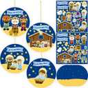Nativity Stickers Religious Christmas Craft for Kids Make A Nativity Scene Ornament Set for Christmas Tree Party Home School Game Activity 24Pcs