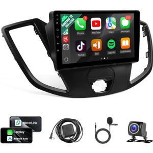 Leadfan Car Stereo for Ford Transit 2013 2014 2015 2016 2017 2018 2019 Wireless CarPlay Android Auto, 9 IPS Touch Screen Car Radio for Transit Bluetooth FM WiFi GPS Navigation Backup Camera Mic