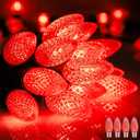 Minetom C9 Christmas String Lights, 100 Ft Red C9 Outdoor Christmas Lights with 100 Strawberry C9 Led Bulbs, Connectable UL Certified for Outdoor Indoor Roofline Holiday Backyard Xmas Decor