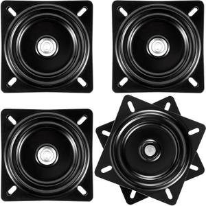 SINJEUN Heavy Duty Swivel Plate for 6 Inch Bar Stool Replacement Plate 360 Degree Swivel Plate Swivel Mounting Plate for Recliner Chair or Furniture, 300lb Capacity (4 Pack)