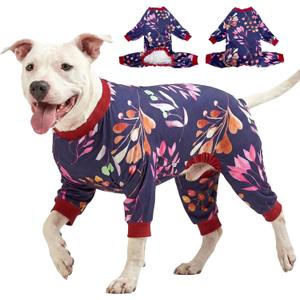 LovinPet Dog Clothing, Navy Berries Print, Large Weimaraner Jammies, Weimaraner Protective Clothing, Lightweight Pullover Dog Pajamas, Full Coverage Weimaraner Pajamas/XL (Multi-colored)