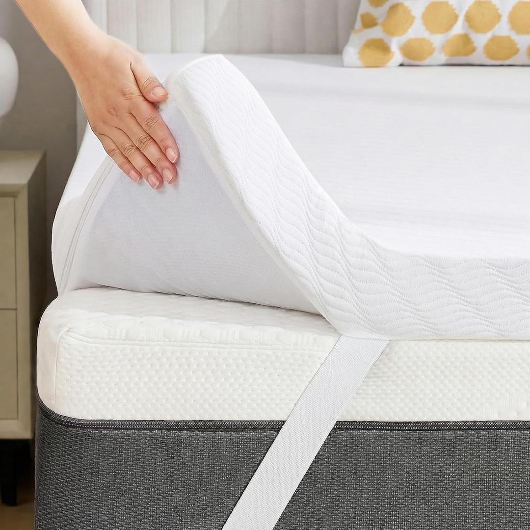 BDEUS Twin Size 3 Inch Gel Memory Foam Mattress Topper with Removable Cover, Ventilated Cooling Foam, Supportive Pressure Relief Bed Topper, CertiPUR-US Certified