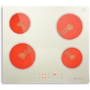 Karinear Electric Cooktop 24 Inch, Warm White Glass Electri Cermaic Stove, 4 Burners Electric Stove Top with Timer, Child Safety Lock, High Temperature Alert, 6000W, Drop-in 240V Hardwire(No plug)