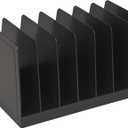 Desktop File Organizer, Mail Organizer, 7 Compartments Office File Sorter, for Easy access to your files, Invoices, Letters and more - 4.5" Height x 8.8" Width x 5.5" Depth - Black, Eco-Friendly