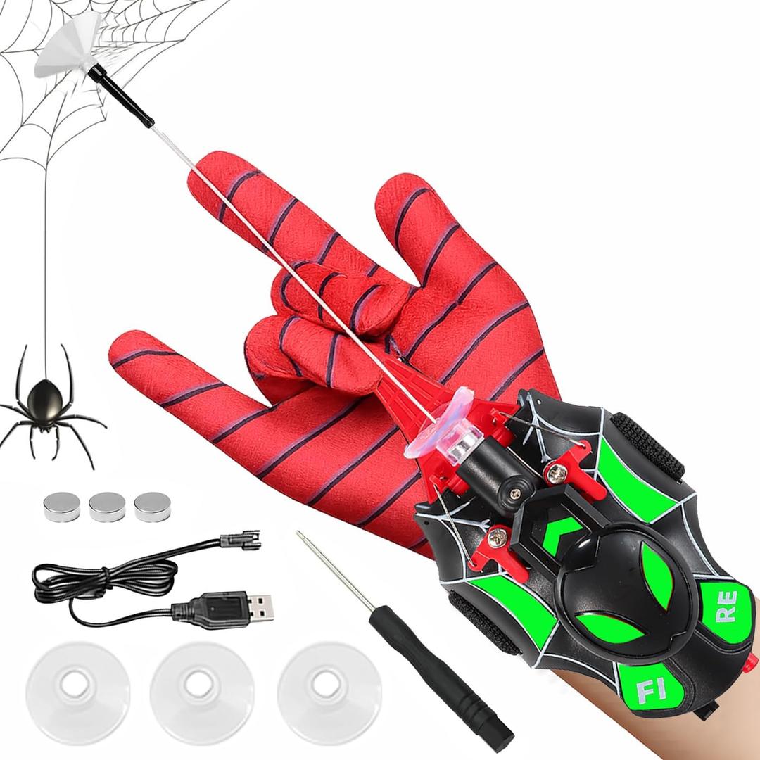 Web Launcher Spider String Shooter Toy, Web Shooters Cool Gadgets Reel-in Real Silk Superhero Role-Play Fun Stuff Toys Great for Men and Kids (Mixed)