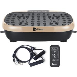 Lifepro Vibration Plate Exercise Machine with Magnetic Acupoints - Full Body Vibration Platform for Beginners and Recovery - Ideal Lymphatic Drainage Massager for Muscle Toning and Overall Fitness (Light Gold)