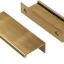 Peaha 10 Pack Kitchen Cabinet Handles 4 inch Champagne Bronze Pulls for Dresser Drawers Door Edge Finger Pull Hardware