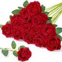 2 x Lifewit Classic Red Artificial Roses Flowers, Faux Long Stem Silk Roses Bulky for DIY Wedding Bouquets Decoration, Centerpieces Arrangements, Velentine,12 Pcs