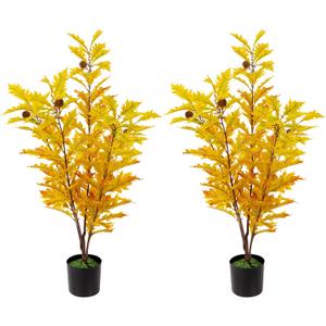 2 Packs 35.4-inch Artificial Maple Tree - Autumn Tree Artificial Plant Autumn Home Decoration, Suitable for Halloween, Thanksgiving, Indoor and Outdoor environments with Simulated Plants