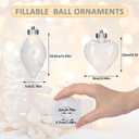 8 Pcs Clear Christmas Ornaments Irregular Shaped Fillable Ornament Crafts Xmas Tree Decoration Creative for Holiday Pendant (Heart&Bulb)