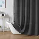 meioro Charcoal Grey Shower Curtain, Waffle Weave 256GSM Heavy Duty Textured Fabric Shower Curtains for Bathroom Hotel Spa, Luxury Weighted Polyester Cloth Bath Curtain Set with 12 Hooks, 72Wx84H