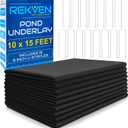 Pond Liner Underlayment - 10 x 15 Feet - Non Woven Geotextile Landscaping Fabric with 15 U-Pin Garden Staples - Perfect Padding for Fish Koi and Preformed Ponds Fountains Waterfalls