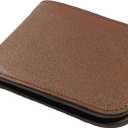 Leather Wallet for Men - Genuine Leather RFID Blocking Slim Bifold Wallet with 6 Card Slots & 1 ID Window - Stylish Curved Shape Extra Capacity Mens Wallet, (Brown)