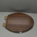 Angol Shiold Elongated Wooden Toilet Seat with Zinc Alloy Hinges, Easy to Install and Clean, Anti-pinch, Walnut