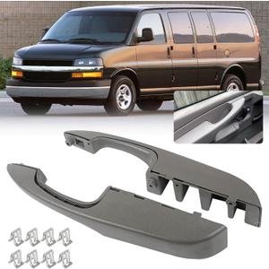 Interior Pull Handle Door Armrest Pair Compatible with Chevy GMC Vehicle 2003-2019 Express Van, Savana 1500 2500 3500 Replaces# 10388387, 10388386, 10388390, 15817114, 25750064, 10388389 (2Pair) (Gray)