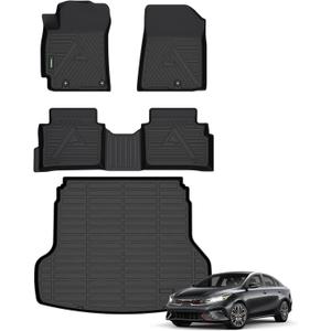 ANBINGO Floor Mats & Cargo Liner for Kia Forte 2019-2024, Custom for Forte S/EX/FE/LX/LXS/GT/GT-Line, 3D All Weather Car Floor Liners for Forte, Full Set