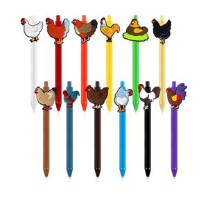 12 Pcs bird Lover Gifts Funny Pens Bulk Roosters Turkey Hen Farm Animal Ballpoint Pens for Chicken Lovers Farm Christmas Party Decor Desk Pet Supplies