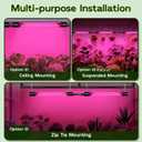 Hlite 16inch 4 Pack LED Grow Lights - Linkable Grow Lights for Indoor Plants, Full Spectrum Plant Lights Plug and Hanging Design with On/Off Switch Hanging Grow Light from seedling to Flowering, Black