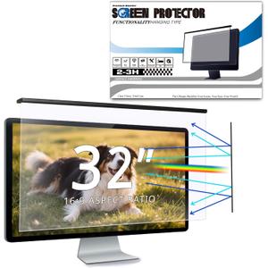 Blue Light Blocking Screen Protector for 32" 16:9 Computer Monitors, Removable Hanging Design Blue Light Filter, HD Screen Protector Width X Height Is 28.7"X 17.7"(730mm X 430mm)