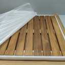 19.7"x19.7" Wood Shower Mat, Non Slip Wooden Bath Mat, Indoor Outdoor Entryway Door Mat Solid Acacia Wood, Multi-Purpose Plant Stand for Shower Bathtub Pool Spa Garden (Medium)