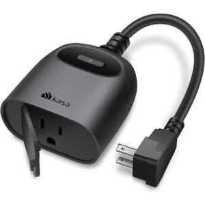 Kasa Outdoor Smart Plug, Smart Home Wi-Fi Outlet Timer, Max Load 15A/1875W, IP64 Weather Resistance, Compatible with Alexa, Google Home & SmartThings, No Hub Required, ETL Certified(KP401)
