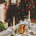 GenSwin Flameless Taper Candles with Remote Timer, Real Wax LED Flickering Candlesticks Battery Operated 3D Wick for Wedding, Party, Home(Ivory, 9.84", Set of 3)