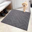 PURRUGS Dirt Trapping Door Mat 36" x 36", Non-Slip Machine Washable Entry Rug, Dog Doormat, Indoor Front Door Mat, Super Absorbent Entryway Rug for Muddy Shoes & Paws, Grey