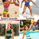 Funnycokid Girls Swimsuit Two Piece Bathing Suit Adjustable Straps Kids Bikini Sets Teens Swimwear 9-16Y (9-10 Years, Hotpink Yellow)