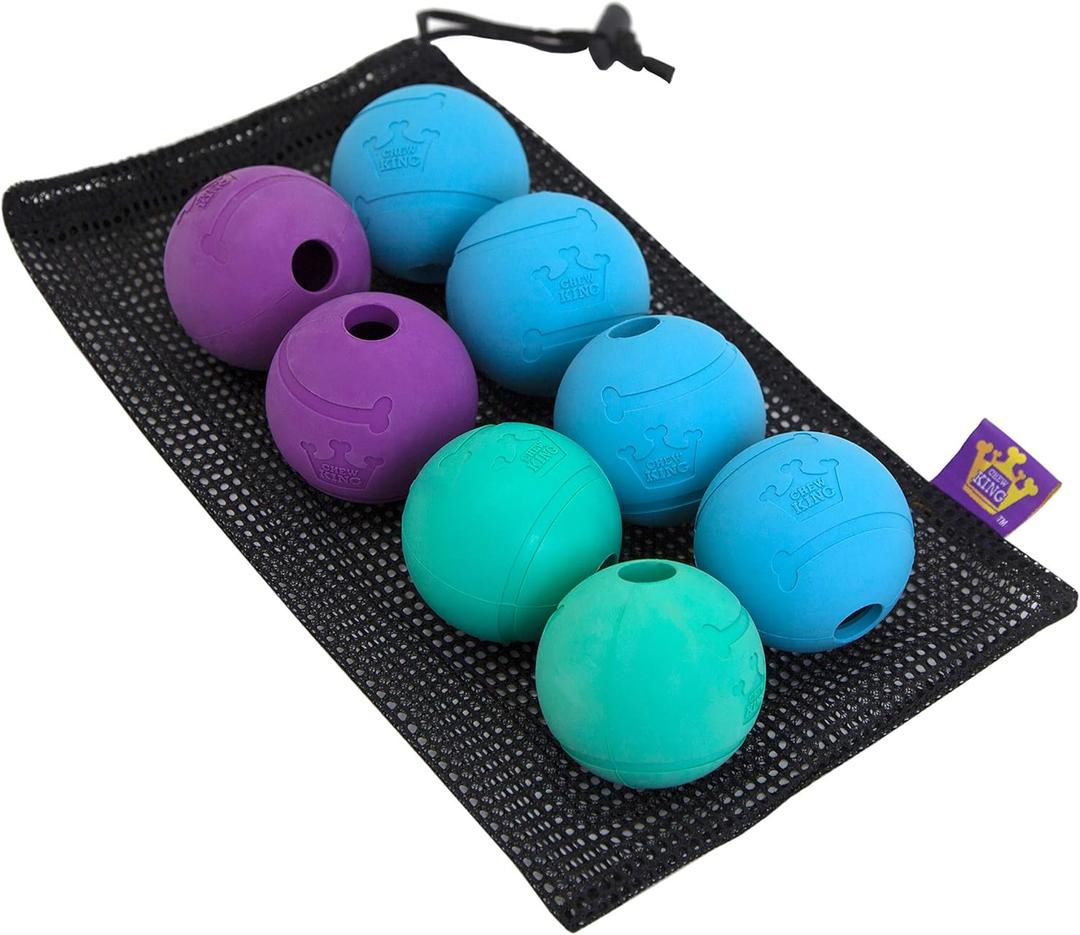 Chew King Dog Fetch Balls for All Breed Sizes (Pack of 8)