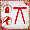 Joottuan Velvet Christmas Bow 5 x 7 inches Rustic Crafts Gift Bows Vintage Velvet Ribbon Wreath Bows for Christmas Tree Home Decor Indoor Outdoor Decoration (48, Red)