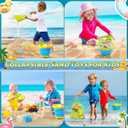 Collapsible Beach Sand Toys Set for Kids - Includes Bucket, Mesh Shovel, Filter Scooper & Castle Molds - Toddler Beach Toys for 1-3 & Kids Ages 4-8 with Mesh Bag, Summer Outdoor Beach Essentials, Large and Small