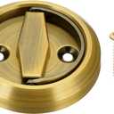 uxcell Round Recessed Pull 3" Stainless Steel Recessed Door Handle Concealed Brushed Handles Cabinet Hidden Knob for Various Modern Door Yellow 1Pcs (Inner Hole Size: 8 x 8mm)