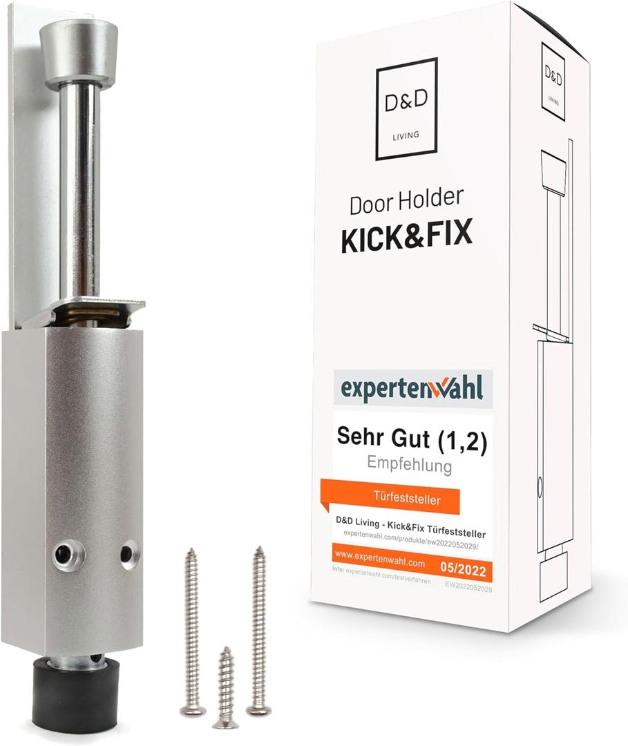 Kickdown Door Stop - Heavy Duty Door Stopper with Kick Down Step - Foot Operated Door Holder for Outdoor and Commercial Use