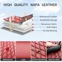 Red Burgundy Thick Nappa Leather Automotive Car Seat Covers Set of 1