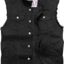 Men's Denim Vest,Sleeveless Jacket Slim Fit Vintage Casual Ripped Summer Jean Vest for Men, Large