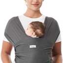 Momcozy Baby Carrier AirMesh - The Perfect Summer Water Sling for Newborns to Toddler 8-35 lbs - Cooling, Breathable and Lightweight Baby Wrap, Nice for Summer, Pool, Beach, Swimming, Charcoal Gray