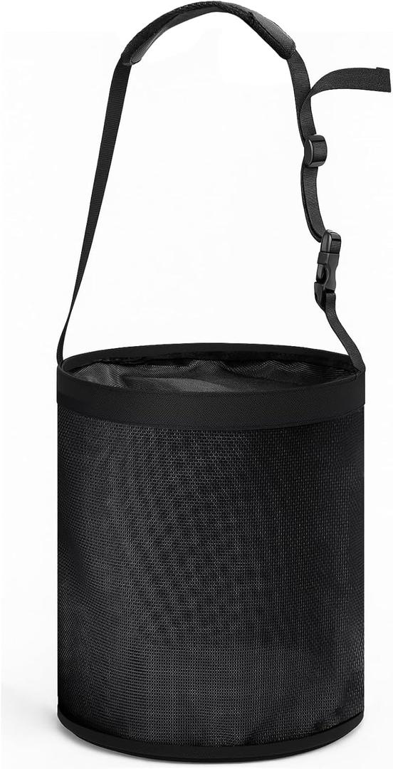 Horse Feed Bag, Large Hay Bags Durable PVC Grain Mesh Horse Feeder with Adjustable Strap,Comfort Neck Pad,Nose Pad and Waterproof Bottom Feed Bags for Horses (Black 1 Pack)