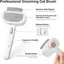 3PCS Undercoat Rake & Metal Comb & Flea Comb for Cats and Dogs, Dual-Sided Dematting and Deshedding, Dog Brush for Shedding Long Hair to Effectively Remove Thick Tangles or Matted Fur, White