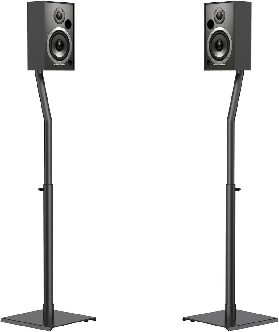 USX MOUNT Universal Speaker Stands, Height Adjustable Extend 30.0" to 39.1" for Satellite Speakers & Small Bookshelf Speakers up to 11 lbs Per Stand, 1 Pair Floor Stands for Sony Bose Polk JBL Yamaha