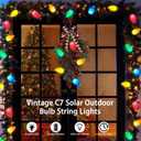 Solar Vintage Christmas String Lights Globe Outdoor Lights 50 LED with 8 Lighting Modes for Patio,Camping,Backyard and Party Decor Multicolor