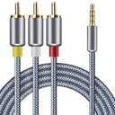 Goalfish RCA Cable, 2 Pack 2-Male to 2-Male RCA Audio Stereo Subwoofer Cable [Hi-Fi Sound,Shielded] Auxiliary Audio Cord for Home Theater, HDTV, Amplifiers, Hi-Fi Systems,Speakers- 6 Feet, Top Series
