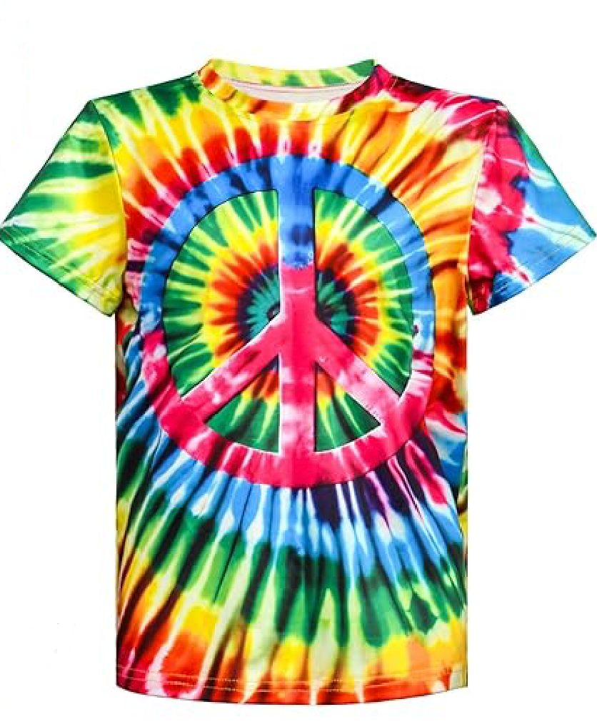 XonyiCos Boys Hippie Costume 60S 70s Colorful Tie Dye T-Shirt, Size S