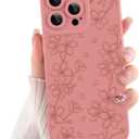 ZIYE for iPhone 16 Pro Case Flower Floral Pattern for Women Girls Slim Soft TPU Camera Protection Cute Cover Designed for iPhone 16 Pro 6.3 Inch Pink