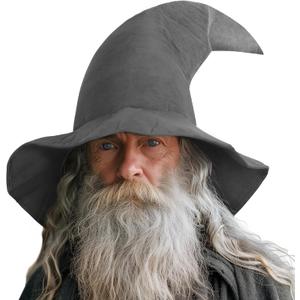 HOMELEX Black Witch Hat Adult Wizard Hat Sorcerer Accessories Halloween (Grey)