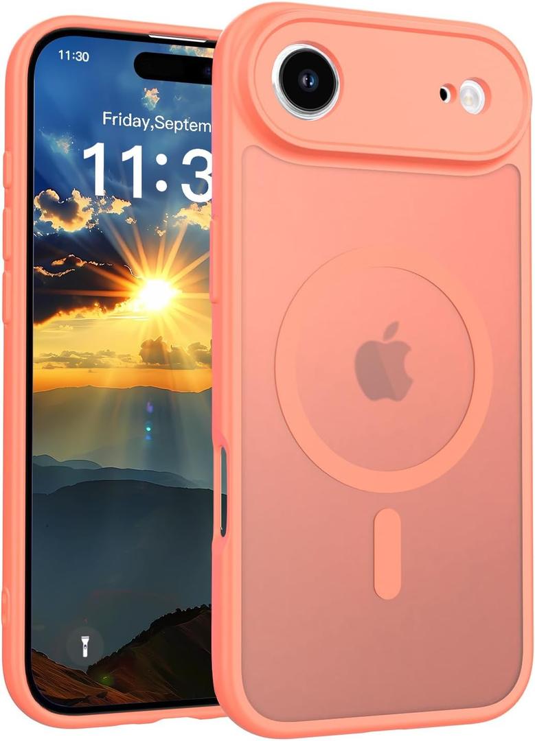 for iPhone 17 Air Case - Military Grade Shockproof Cover with MagSafe Compatibility & Full Camera Protection,Orange