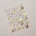 2 x 5D Embossed Butterfly Nail Stickers Heart Nail Art Stickers Spring Nail Decals Self-Adhesive Gold Butterfly Star Moon Nail Art Decals for Women Valentine's Manicure