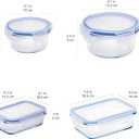 Box with Amazon Basics Leak-Proof Glass Locking Lids Food Storage Containers 4 Pcs