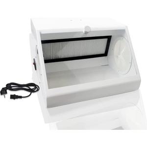 Dental Lab Tempered Glass Baffle High Strength LED Vacuum Dust Collector Vacuum Extractor Box with 2 Filters