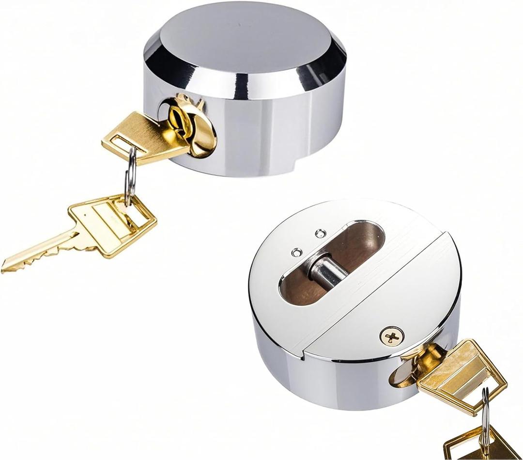 2 Pack Hidden Shackle Padlock Heavy Duty Trailer Lock Keyed Alike, Anti Theft 2.87/73mm Solid Steel Puck Locks Fits for Trailers, Trucks, Vehicles, Garage, Shipping Container