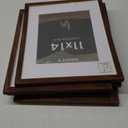 11x14 Picture Frames Set of 5, 11 x 14 Photo Frame with Mat for 8x10 or 11"x14" without Mat, 11x14 Picture Frame with HD Plexiglass, 11 by 14 Picture Frame for Wall or Tabletop Display, Walnut